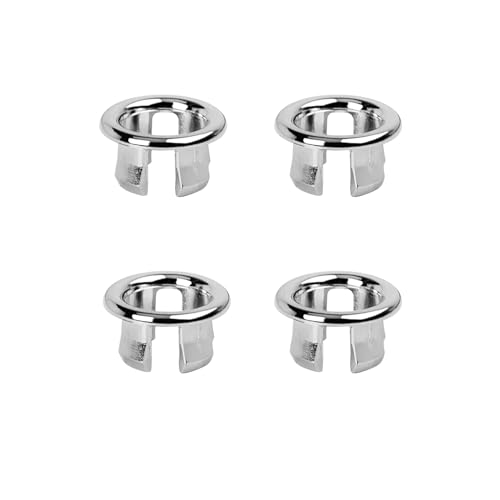 4 Pack Bathroom Basin Sink Round Hole Trim Chrome Overflow Cover Rings Hole Insert in Cap Hollow Ring Triangle for Hole Diameter Replacement Ceramic Pots for Home,Sink,Bathroom,Kitchen