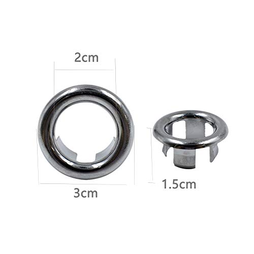 4 Pack Bathroom Basin Sink Round Hole Trim Chrome Overflow Cover Rings Hole Insert in Cap Hollow Ring Triangle for Hole Diameter Replacement Ceramic Pots for Home,Sink,Bathroom,Kitchen