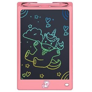 flueston drawing tablet board kids toys lcd doodle writing pads for 3 4 5 6 7 7+ year old girls boys, toddler educational learning erasable pad for birthday 8.8 inch green cute dinosaur