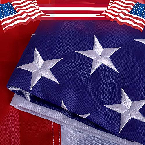 Freefy American Flag 2.5x4 ft - Embroidered Stars,Sewn Stripes,Nylon,UV Protected,Brass Grommets,Perfect for Indoor/Outdoor Use US USA Flags.