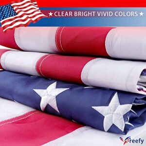 Freefy American Flag 2.5x4 ft - Embroidered Stars,Sewn Stripes,Nylon,UV Protected,Brass Grommets,Perfect for Indoor/Outdoor Use US USA Flags.