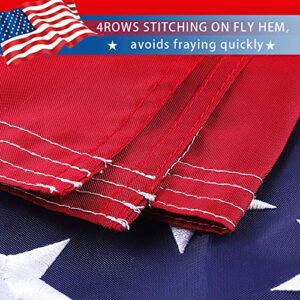 Freefy American Flag 2.5x4 ft - Embroidered Stars,Sewn Stripes,Nylon,UV Protected,Brass Grommets,Perfect for Indoor/Outdoor Use US USA Flags.