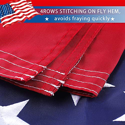 Freefy American Flag 2.5x4 ft - Embroidered Stars,Sewn Stripes,Nylon,UV Protected,Brass Grommets,Perfect for Indoor/Outdoor Use US USA Flags.