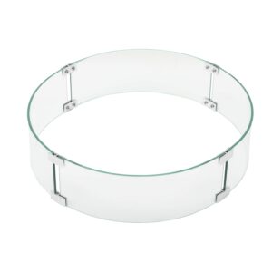 cosiest outdoor fire pit glass wind guard, round, 29x5.5 inches