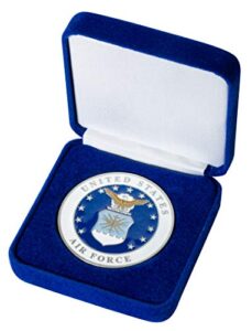 blue velvet 50mm challenge coin presentation display box
