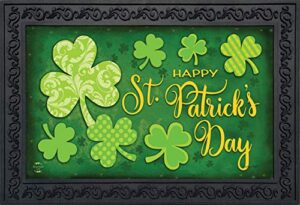 briarwood lane lucky shamrocks st. patrick's day doormat clovers indoor outdoor 18" x 30"