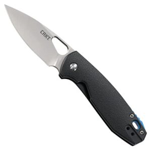 columbia river knife & tool piet edc folding pocket knife: urban everyday carry, drop point blade with satin finish, thumb hole, liner lock, glass reinforced fiber handle 5390