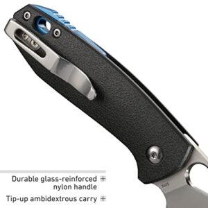 Columbia River Knife & Tool Piet EDC Folding Pocket Knife: Urban Everyday Carry, Drop Point Blade with Satin Finish, Thumb Hole, Liner Lock, Glass Reinforced Fiber Handle 5390