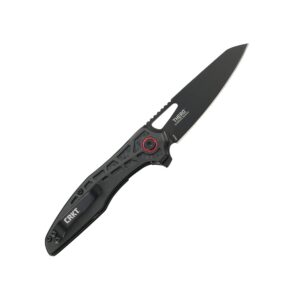 COLUMBIA RIVER KNIFE & TOOL Thero EDC Folding Pocket Knife: Everyday Carry Folder, Plain Edge, Sheepsfoot Blade with Black Oxide Finish, Flipper, Glass Reinforced Nylon and Carbon Fiber Handle 6290