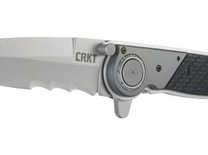 CRKT M40-15 EDC Folding Pocket Knife: Heavy Duty Everyday Carry, Spearpoint Blade with Veff Serrations, Flipper, Deadbolt Lock, Aluminum & GRN Handle, 4-Position Pocket Clip