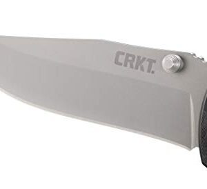 CRKT Xan EDC Folding Pocket Knife: Everyday Carry Plain Edge Folder with Frame Lock, Clip Point Blade with Bead Blast Finish, Carbon Fiber and G10 Handle 2085