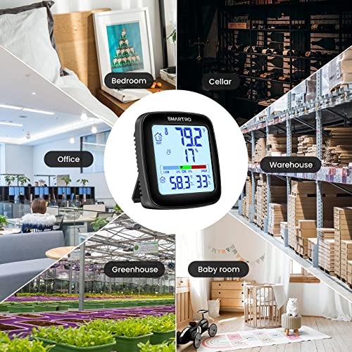 SMARTRO SC92 Professional Indoor Outdoor Thermometer Wireless Digital Hygrometer Room Humidity Gauge Temperature and Humidity Meter & Pro Accuracy Calibration