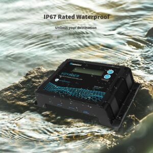 Renogy Voyager 20A 12V/24V PWM Waterproof Solar Charge Controller w/ LCD Display for AGM, Gel, Flooded and Lithium Battery, Used in RVs, Trailers, Boats, Yachts, Voyager 20A