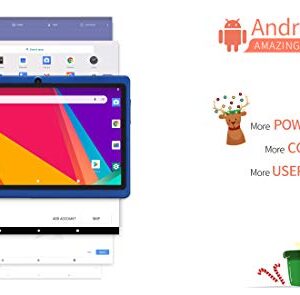 Haehne 7 inch Tablet, Android 9.0 Pie, Quad Core Processor, 1G RAM 16GB Storage, IPS Display, Dual Camera, WiFi Only, Bluetooth, Blue