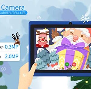 Haehne 7 inch Tablet, Android 9.0 Pie, Quad Core Processor, 1G RAM 16GB Storage, IPS Display, Dual Camera, WiFi Only, Bluetooth, Blue