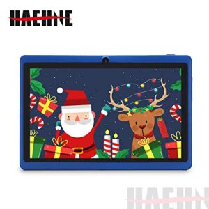 Haehne 7 inch Tablet, Android 9.0 Pie, Quad Core Processor, 1G RAM 16GB Storage, IPS Display, Dual Camera, WiFi Only, Bluetooth, Blue