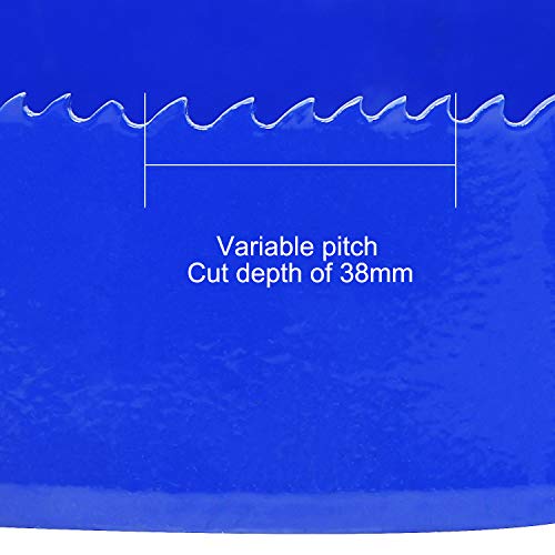 LANIAKEA 6.25 Hole Saw 6-1/4" Bi-Metal Hole Saw 159MM M42 Annular Hole Cutter HSS Variable Tooth Pitch Holesaw Set with Arbor Blue for Home DIYer