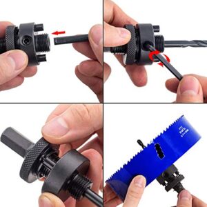 LANIAKEA 6.25 Hole Saw 6-1/4" Bi-Metal Hole Saw 159MM M42 Annular Hole Cutter HSS Variable Tooth Pitch Holesaw Set with Arbor Blue for Home DIYer