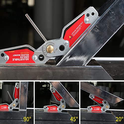 Welding Magnetic Holder, Adjustable Angle(20°~200°) Welding Magnet, Welding Clamp Holder, with Hex Wrench, Welding Magnet Set, Multi-angle Welding Magnet, Welder Tool Accessories