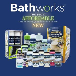 Bathworks Bathtub Refinishing Kit; Premium 20 oz; Tub; Tile; Wall Surround; 24 Hour Dry time; High Gloss Resin Bone