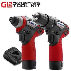 ACDelco G12 Series 3-Tool Cordless Combo 3/8" Brushless Ratchet Wrench + 2-Speed Drill/Driver+ Impact Driver, 2-battery, ARW12103-K11