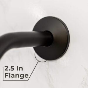 L-Shaped Shower Arm Extension, 12-Inch Length, Great for Rainfall and Adjustable Showerheads, Matte Black Finish