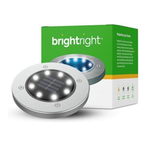 BRIGHTRIGHT Bright Right Solar Outdoor Lights (4 Lights) - White LED Weatherproof Outdoor Ground Lights for Landscape, Garden, Patio, Lawn, Deck, Pathway & Driveway