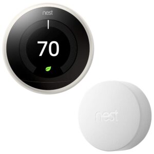 nest learning thermostat (3rd generation) with nest temperature sensor (t5000sf) (white)