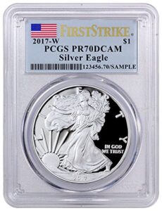 2017 w silver eagle 2017-w proof american silver eagle pcgs pr70 dcam first strike (flag label) $1 pr-70 pcgs dcam
