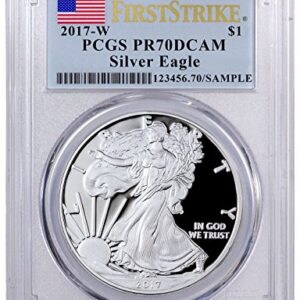 2017 W Silver Eagle 2017-W Proof American Silver Eagle PCGS PR70 DCAM First Strike (Flag Label) $1 PR-70 PCGS DCAM