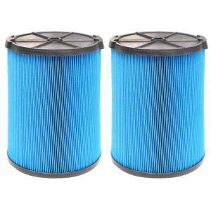 2 pack vf5000 replacement filter for ridgid for shop vac 6-20 gallon wet dry vacuums, 3 layer pleated vacuum filter fits for wd1450 wd0970 wd1270 wd06700 wd1680 rv2400a