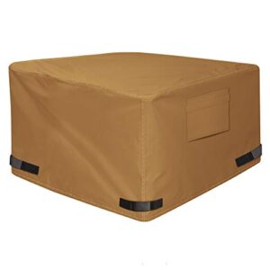 nexcover square fire pit cover - waterproof 600d heavy duty cover, premium patio outdoor cover, 36”l x 36”w x 24”h, fits for 33 inch, 34 inch, 35 inch, 36 inch fire pit / table, brown.