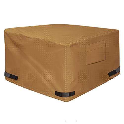 NEXCOVER Square Fire Pit Cover - Waterproof 600D Heavy Duty Cover, Premium Patio Outdoor Cover, 32”L x 32”W x 24”H, Fits for 28 inch, 30 inch, 31 inch, 32 inch Fire Pit / Table, Brown.