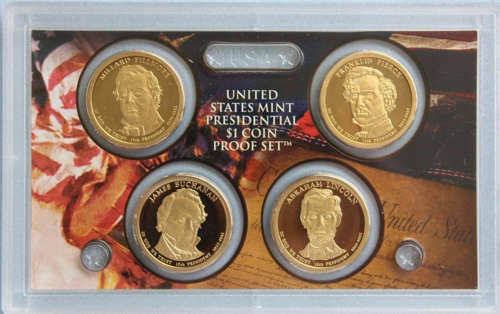 2010 S Presidential Dollars 4-coin Proof Set $1 US Mint DCAM - No Box or COA