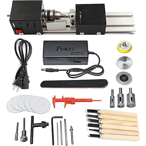 YWY Mini Lathe Machine Tool DIY Woodworking Wood lathe Milling machine Grinding Polishing Beads Drill Rotary Tool Set