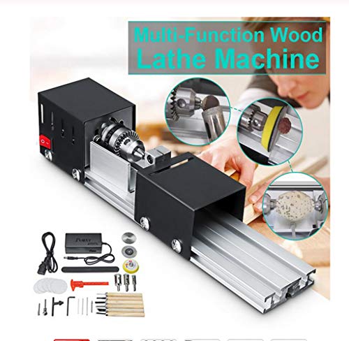 YWY Mini Lathe Machine Tool DIY Woodworking Wood lathe Milling machine Grinding Polishing Beads Drill Rotary Tool Set