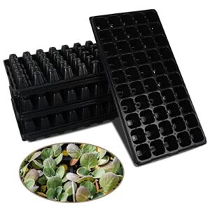 wewbaby seed starter tray, 10 pack thickened seed starter kit bpa free for seed propagation 50 cell seedling starter trays with drain holes reusable for microgreens, planting seedling