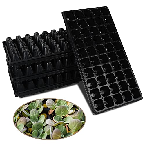 WEWBABY Seed Starter Tray, 10 Pack Thickened Seed Starter Kit BPA Free for Seed Propagation 50 Cell Seedling Starter Trays with Drain Holes Reusable for Microgreens, Planting Seedling