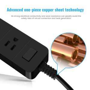 Travel Power Strip, with 3 USB Ports, 5 Ft Extension Cord and 2 Outlet Charging Station Household Office Market US Plug 90V-250V 30KW