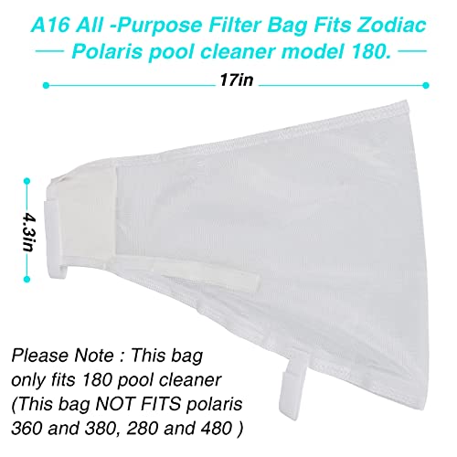 All Purpose Bag for Polaris 180 Pool Cleaner, All Purpose Bag A16, A-16-2 Pack