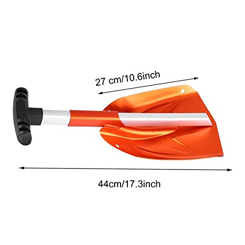 MAGT Backcountry Snow Shovel Winter Snow Shovel, Aluminum Alloy Detachable Telescopic Winter Snow Ice Shovel Outdoor Kit Tool with Non-Slip Handle Orange