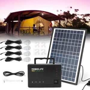 lyniceshop solar generator, portable power station, w/solar panel outdoor supply for camping/cpap/emergency battery backup