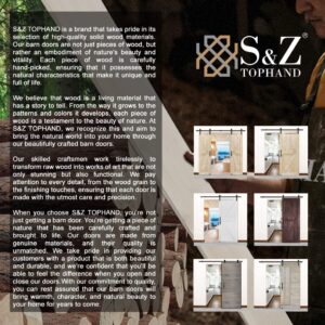 S&Z TOPHAND 36 in. x 84 in. Unfinished British Brace Knotty Barn Door with 6.6FT Sliding Door Hardware Kit/Solid Wood/Sliding Door/Double Surfaces/A Simple Assembly is Required (36, Door+J Shape)