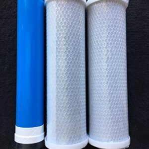 GE FX12P GE FX12M Complete Compatible Replacement Filter Kit Includes - Membrane, Pre & Post Carbon Filters, Instructions - Fits GE GXRM10RBL GXRM10G RO Systems by Clear Hydro