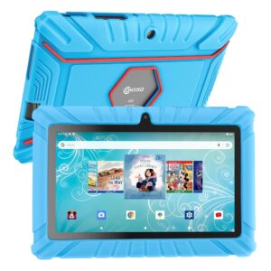 contixo 7" android kids tablet 32gb, includes 50+ disney storybooks & stickers (value $200), kid-proof case, (2023 model v8) - blue