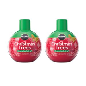 miracle-gro for christmas trees plant food, hydrates trees and keeps christmas trees green all holiday season, 2-pack