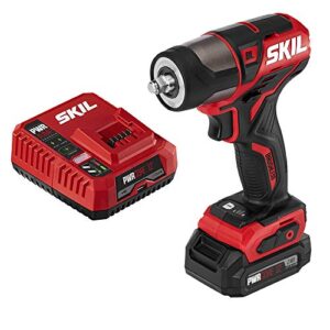 ego power+ skil pwr core 12 brushless 12v 3/8 inch impact wrench, includes 2.0ah lithium battery and pwr jump charger - iw5744-10