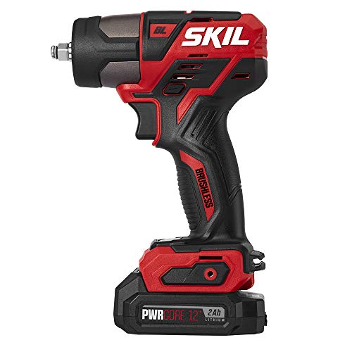 EGO POWER+ SKIL PWR CORE 12 Brushless 12V 3/8 Inch Impact Wrench, Includes 2.0Ah Lithium Battery and PWR JUMP Charger - IW5744-10