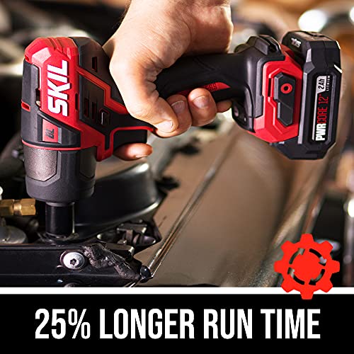 EGO POWER+ SKIL PWR CORE 12 Brushless 12V 3/8 Inch Impact Wrench, Includes 2.0Ah Lithium Battery and PWR JUMP Charger - IW5744-10