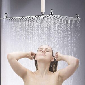 Saeuwtowy 20 inch Large Rainfall Shower Heads High Pressure Stainless Steel Bathroom Rainfall Shower Head Ultra-thin Waterfall Full Body Cover Brushed Nickel Finish